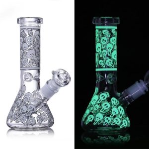20 Cm Glow in the Dark Skull borosilicate Glass