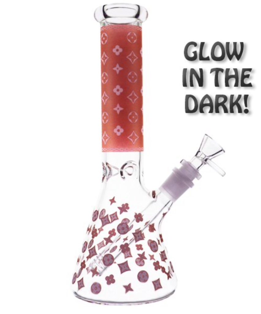 Glow In The Dark Louis Vuitton Glass Beaker Bong 35cm