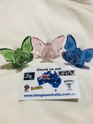 Blue 14mm butterfly skull accents Glass cone bowl piece