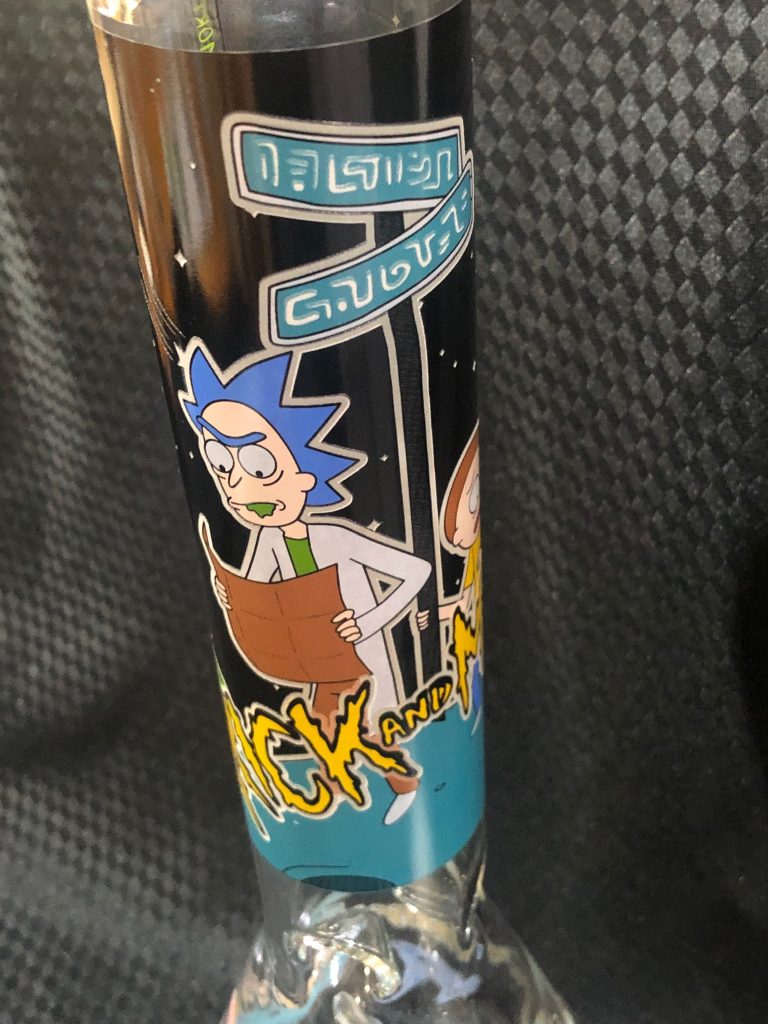 35 Cm waterpipe Limited edition Rick & Morty glow borosilicate glass ...