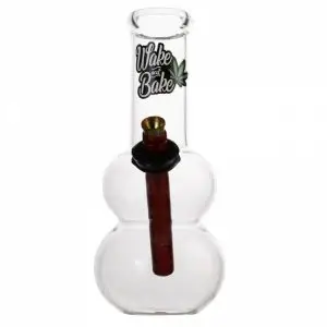 Double bubble "Wake N Bake" 20cm glass waterpipe