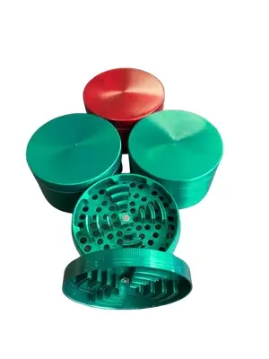 8cm green alloy metal 4 layer herb grinder