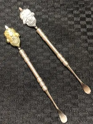 Silver skull dab wax tool 10 cm