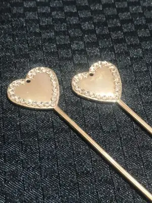 Gold heart dab wax tool 10 cm