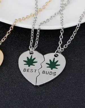 Best buds silver plate necklace