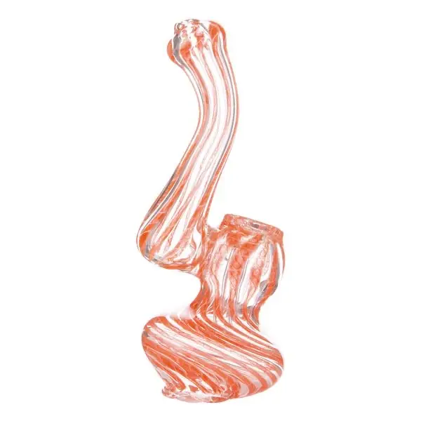Hand blown Self standing glass bubbler Sherlock pipe 13cm