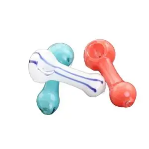 Peanut hand blown glass pipe 7cm blue