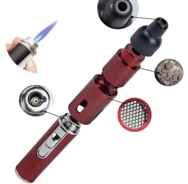 Portable dry burner pipe lighter included one hitter