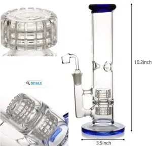 28cm glass water pipe double perc ice catcher 14 mm bowl inc