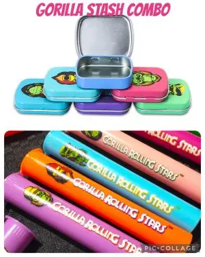 Gorilla stars Doob tube tip stash tin set