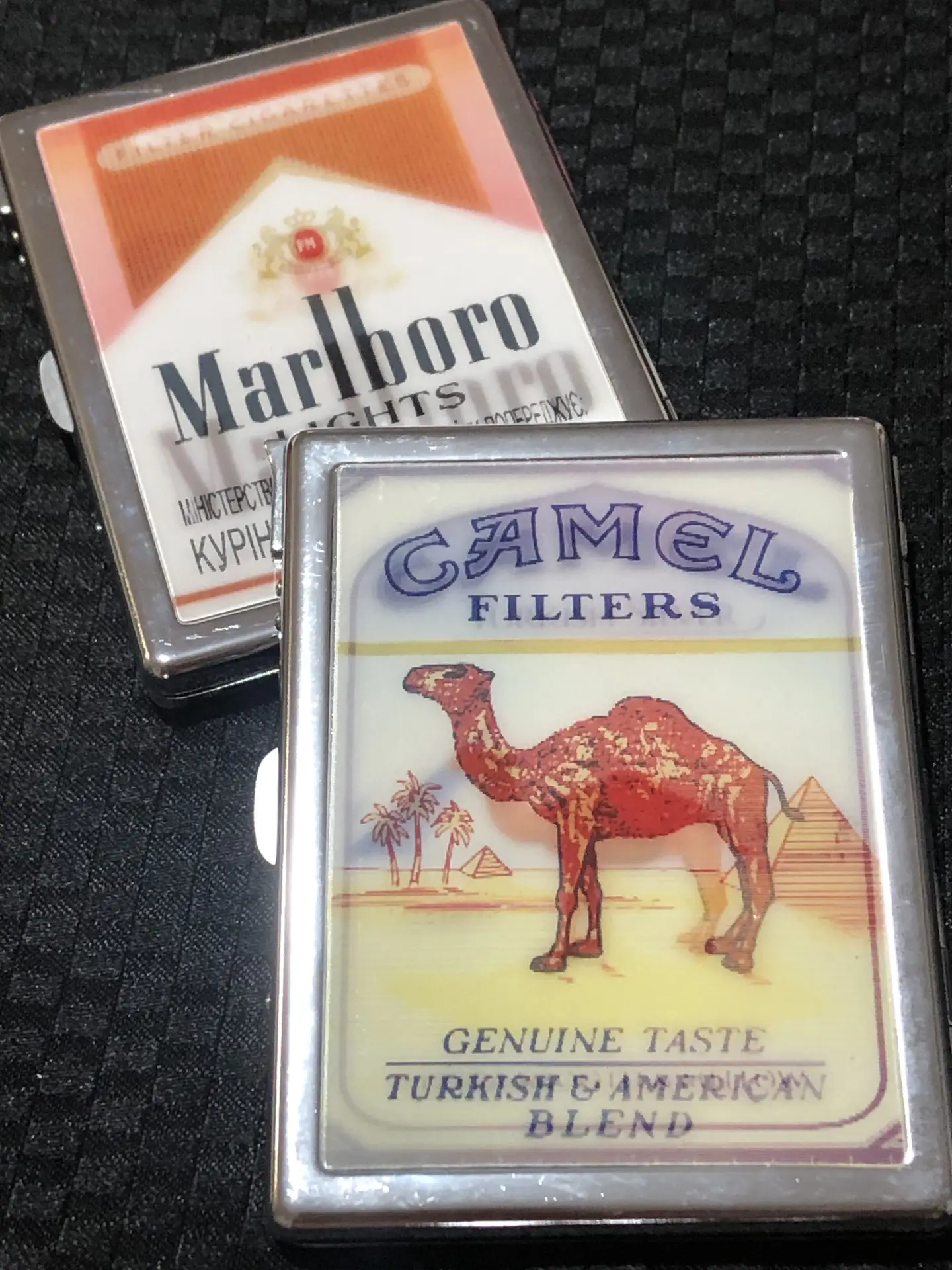 Marlboro Metal 3D image cigarette case with lighter