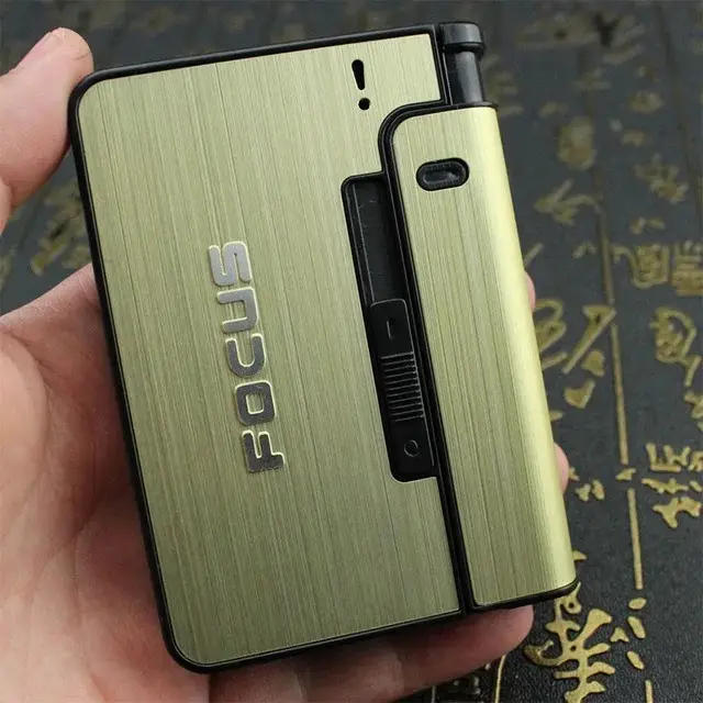 Portable automatic cigarette case fits 10 pce lighter holder