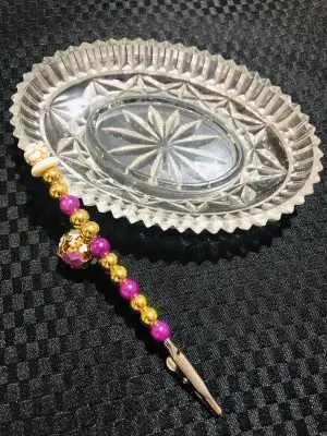 Vintage glass dish and clip set