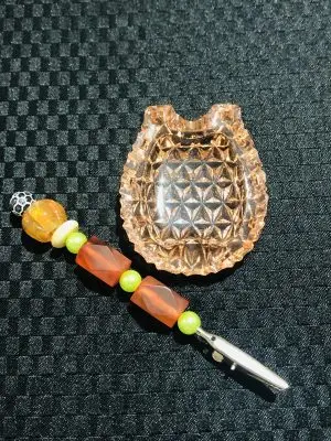 Vintage glass dish and clip set