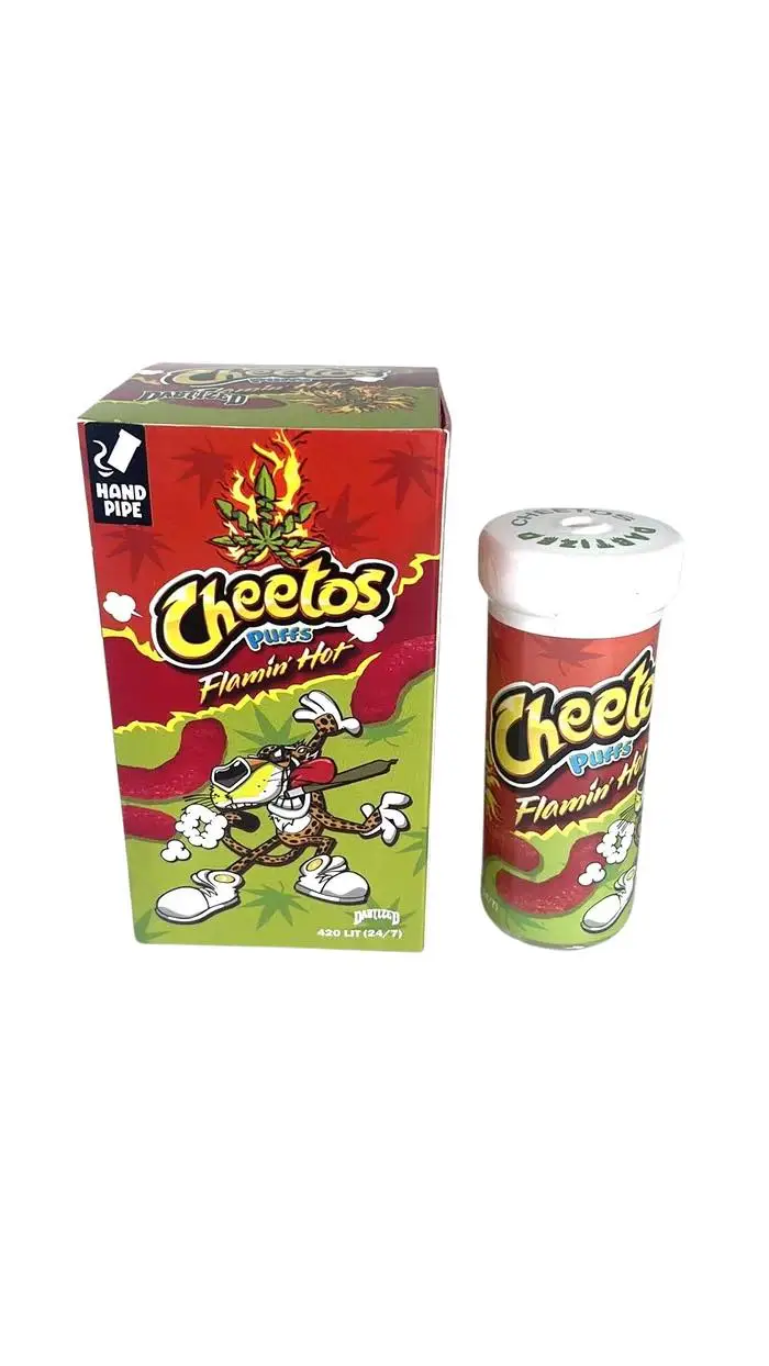 Cheetos puffs hand pipe glass chillum style