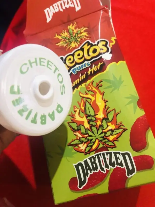Cheetos puffs hand pipe glass chillum style - Bongz Australia
