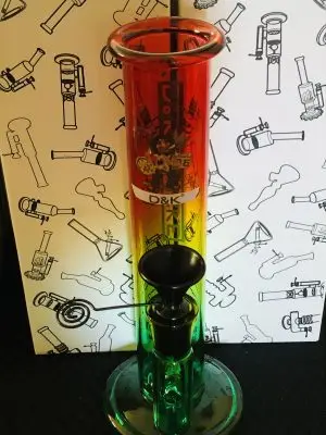 Gift boxed 20cm D & K glass rainbow Rasta glass water pipe