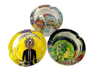 Rick n morty glass ashtray
