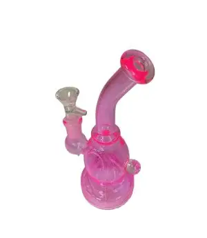 Fluro Pink rig 18cm borosilicate glass waterpipe