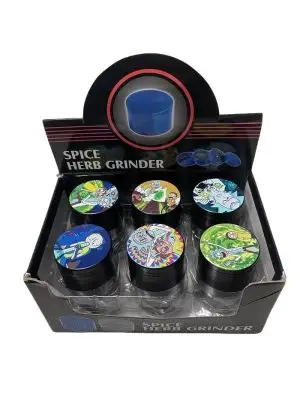 4 layer 4cm metal Rick and morty Tobacco herb grinder w/scraper random print