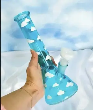Clouds print w/matching cone 25cm Beaker waterpipe