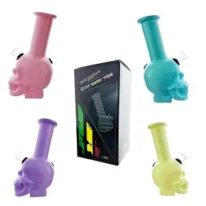 12cm Mini skull bubbler glass waterpipe