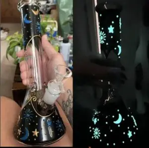 Lunar moons "Glow in-the dark" 25cm Beaker waterpipe