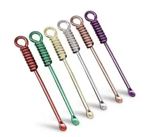 Set X 2 Medicine snuff spoon alloy 5cm