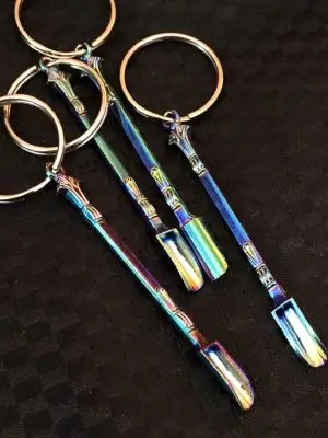 Keying random colour metal Snuff spoon 8cm