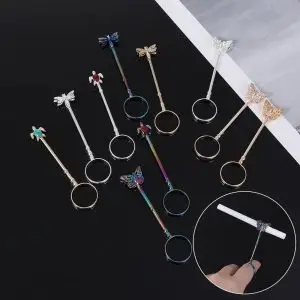 Titanium metal dragonfly roach clip