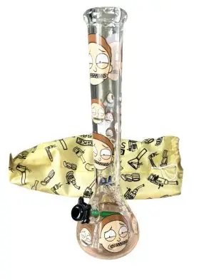 D & K gift bagged Rick morty 48cm borosilicate glass water pipe