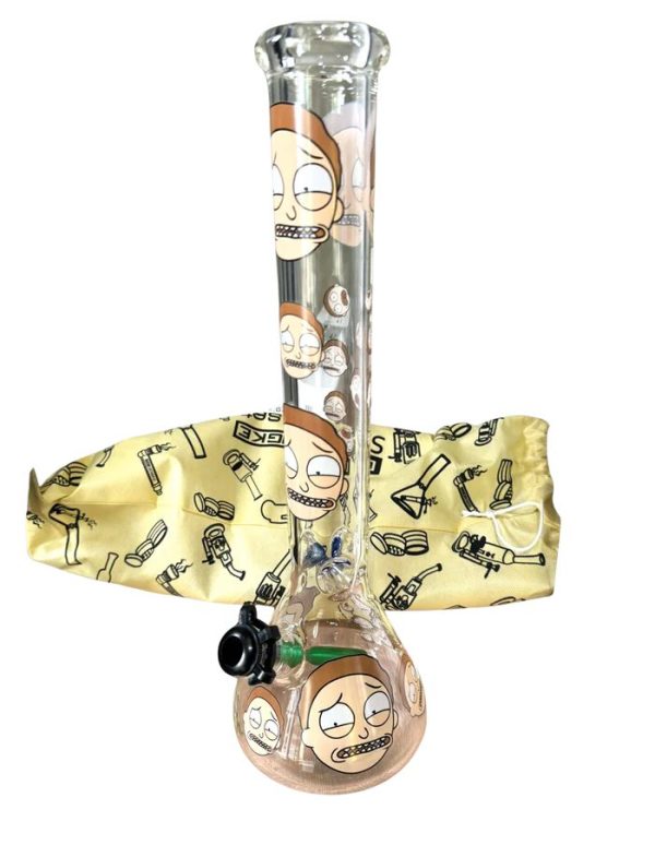 D & K gift bagged Rick morty borosilicate glass water pipe 28cm