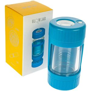 LED Glow jar 3 in 1 airtight stash jar with grinder and metal pipe