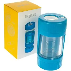 LED Glow jar 3 in 1 airtight stash jar with grinder and metal pipe